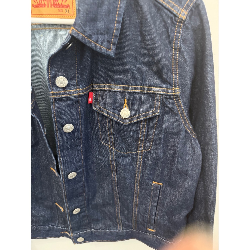 Levis Trucker Jacket Dark Wash Denim Button Front 70270-0161 Mens XL